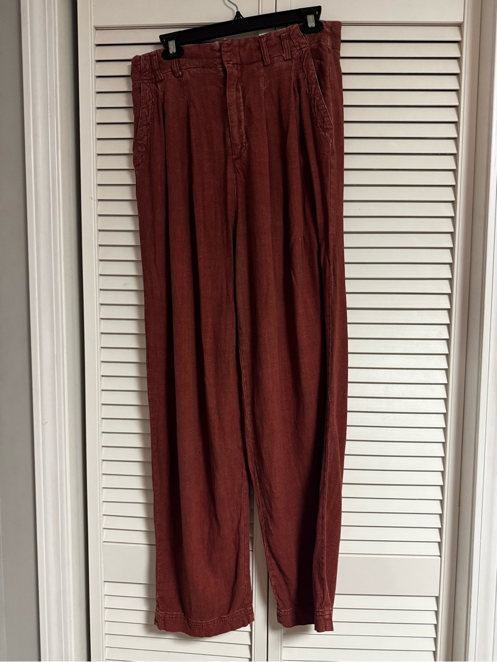 Free People Wine Calla Pleated Trousers
